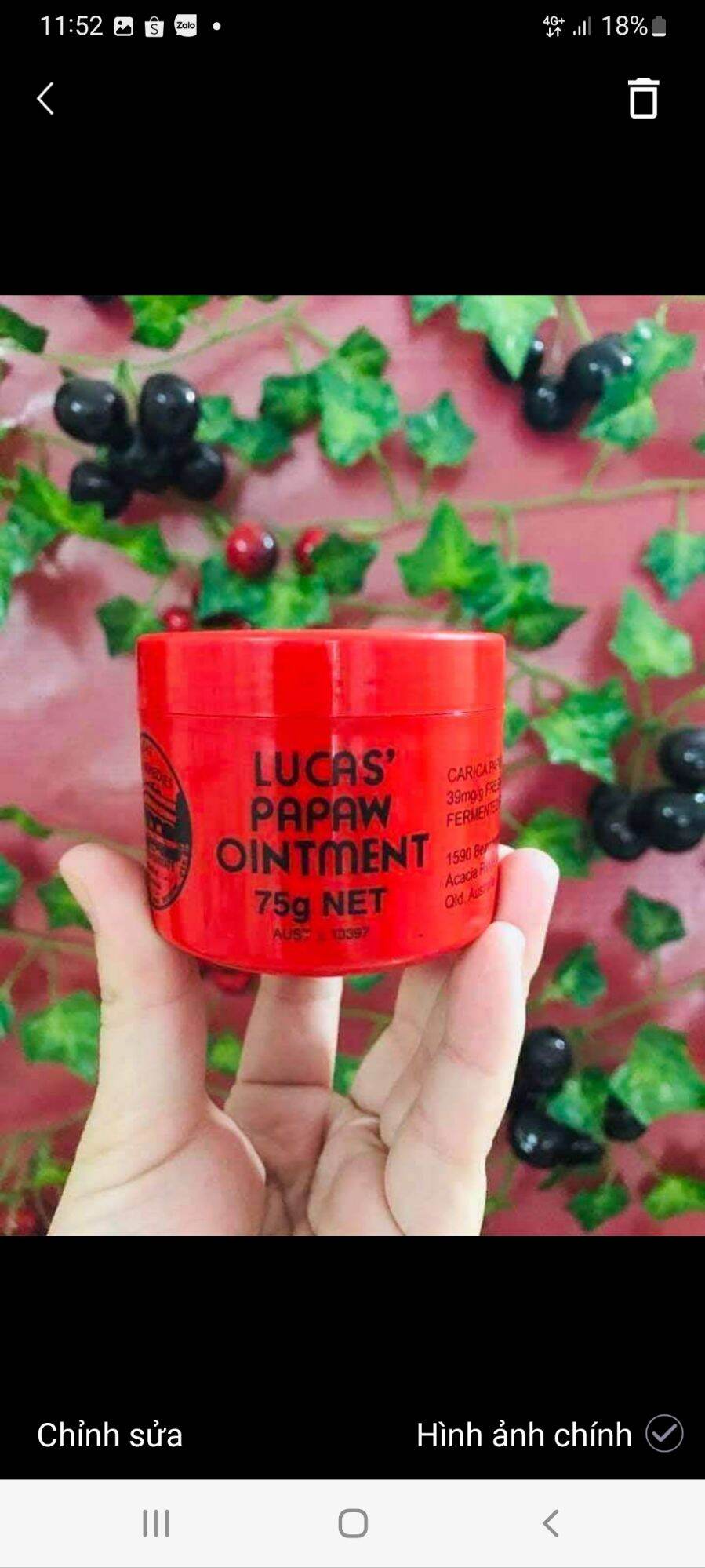 Kem đa năng Lucas Papaw Ointment 75g
