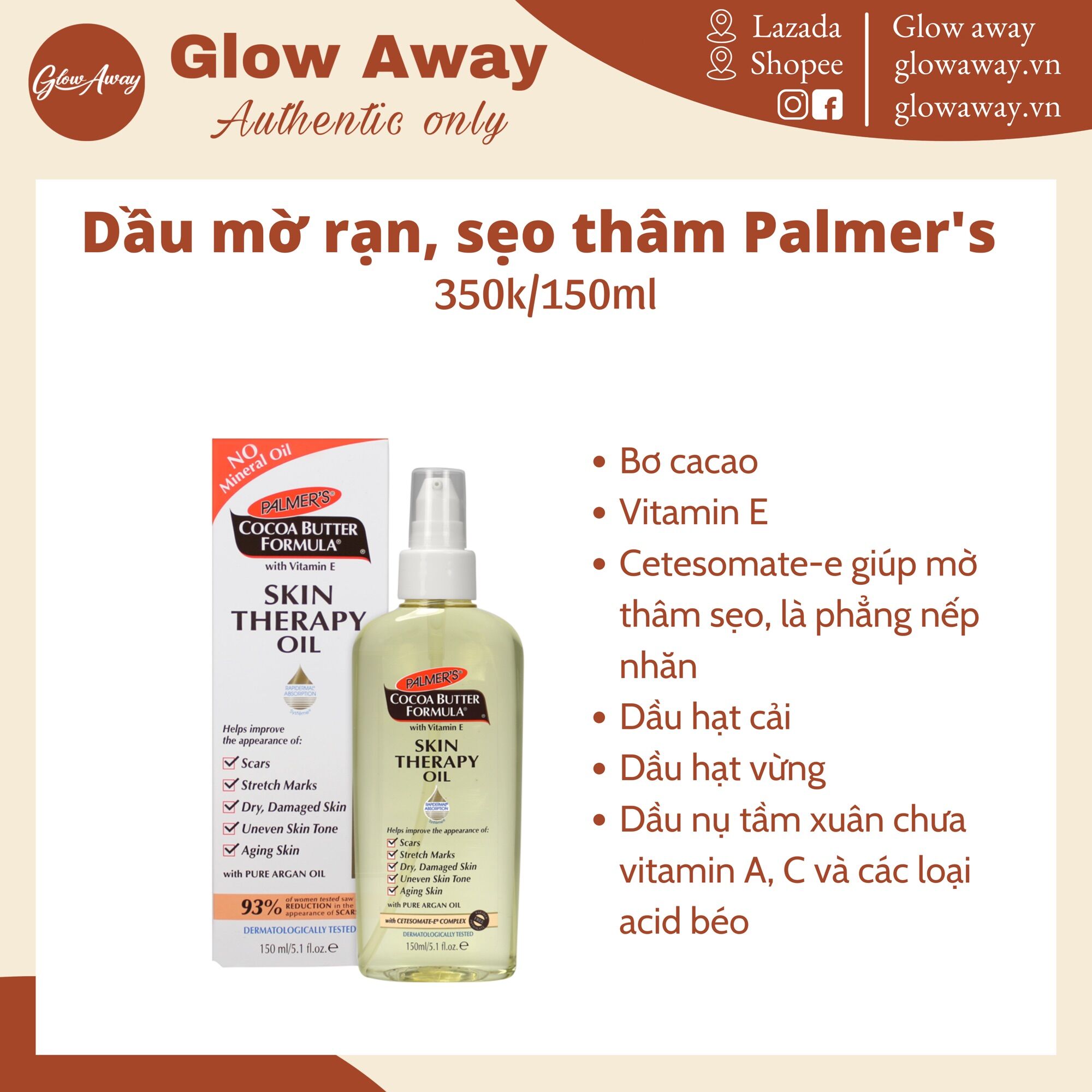 Dầu dưỡng mờ rạn, thâm sẹo Palmer's - Body oil