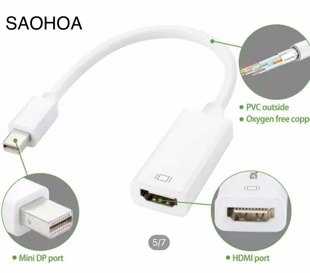 Cáp chuyển display port mini to hdmi - dp mini to hdmi - dùng cho macbook