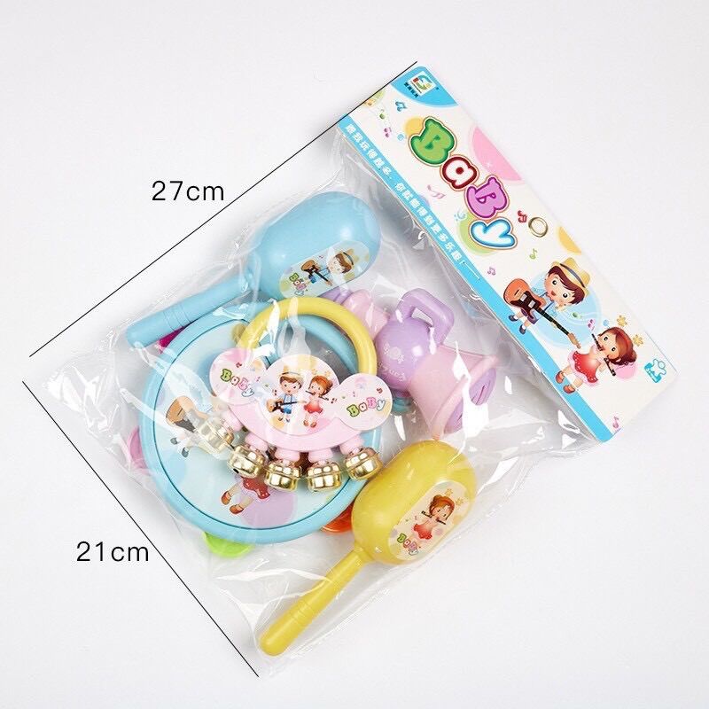 Bộ Đồ Chơi Xúc Xắc Lục Lạc 5 Món Cho Bé Yêu