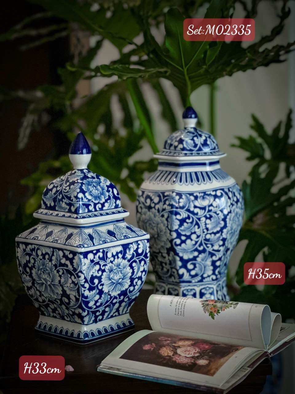 BÌNH CẮM HOA MEN LAM VẼ KĨ THỦ CÔNG GỐM SỨ BÁT TRÀNG.