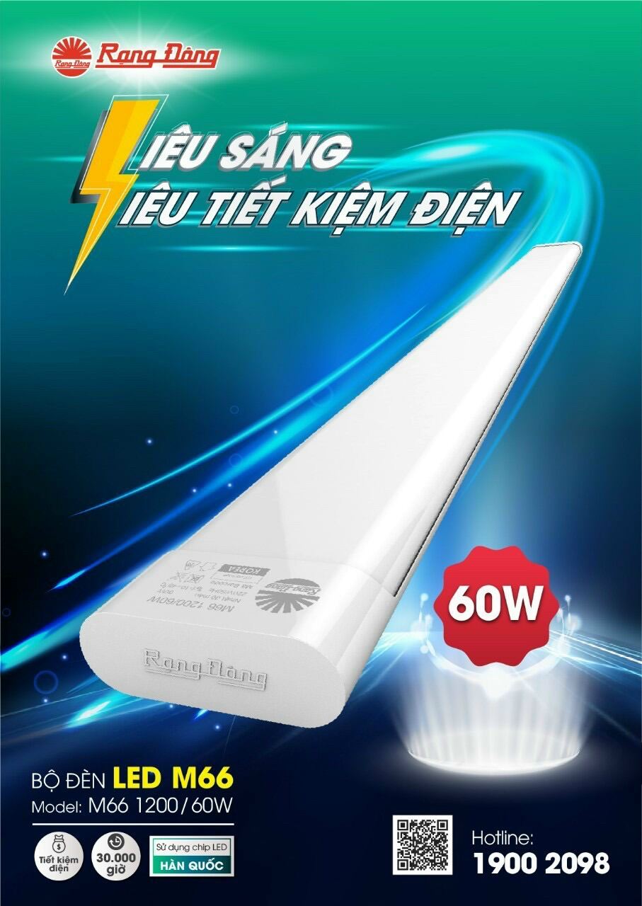 CHÍNH HÃNG Đèn LED bán Nguyệt Rạng Đông 60w M66 1200 60W