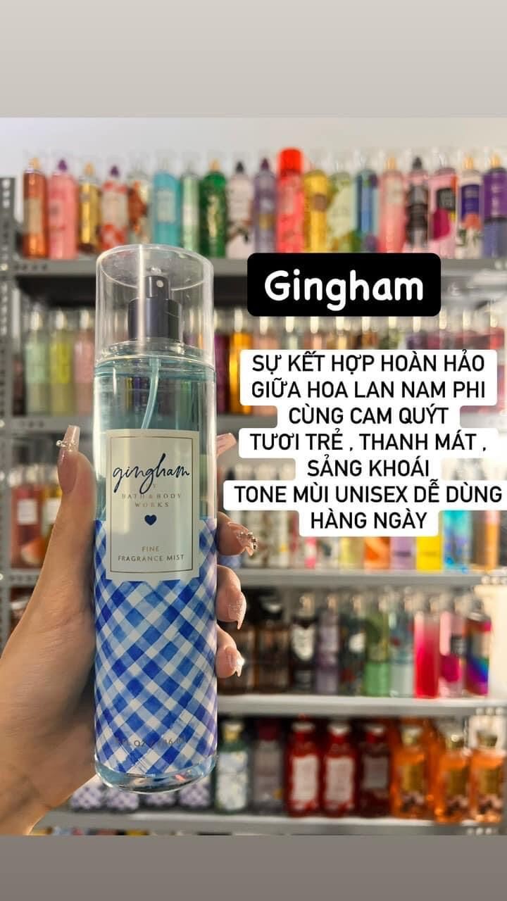 XỊT THƠM BODY MIST Gingham bath &body works 236ml