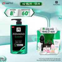 Dầu gội hương nước hoa Romano Classic 650g
