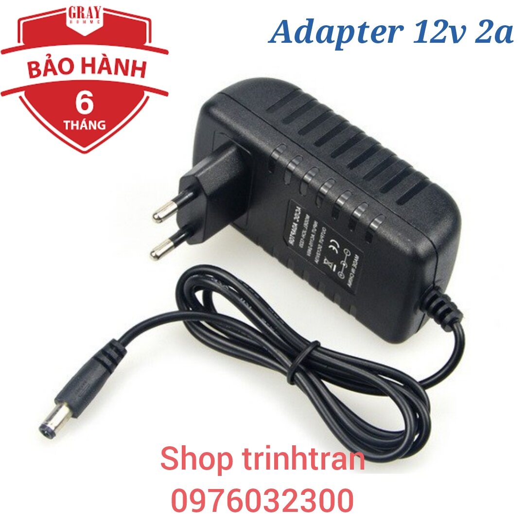 Nguồn adapter 12v-2a 5.5*2.1mm, chân to 5.5 chất lượng cao có đèn led.