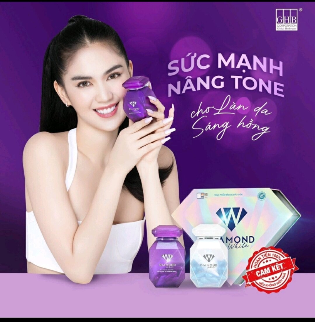 💥GIAO HỎA TỐC💥MẪU MỚI NHẤT _ Viên uống Diamond White Viên uống trắng da giảm sạm thâm nám tàn nhang Ngọc Trinh