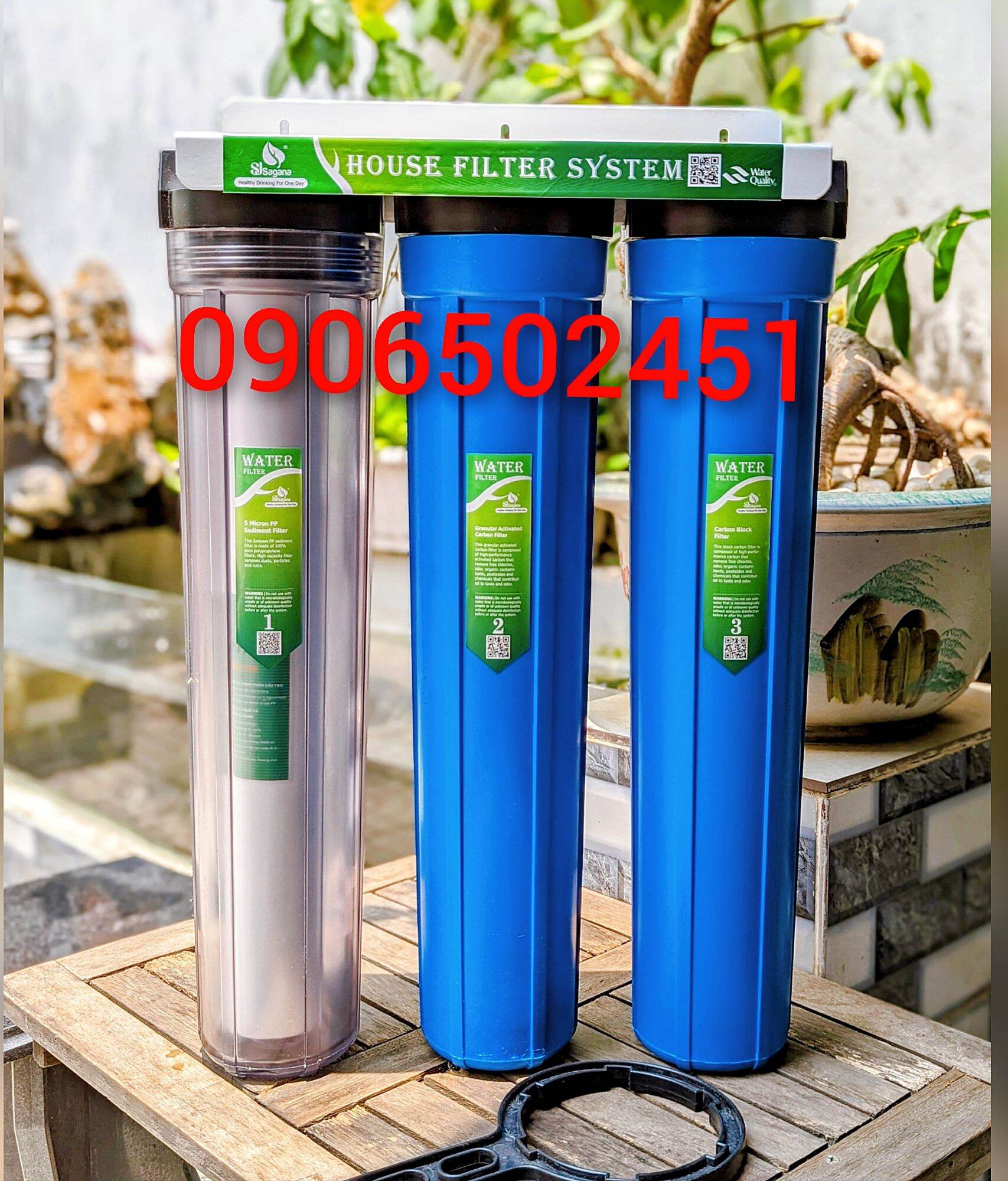 [HCM]Bộ lọc nước sinh hoạt - Lọc nước thô đầu nguồn 3 cấp ly 20INCH Chuẩn