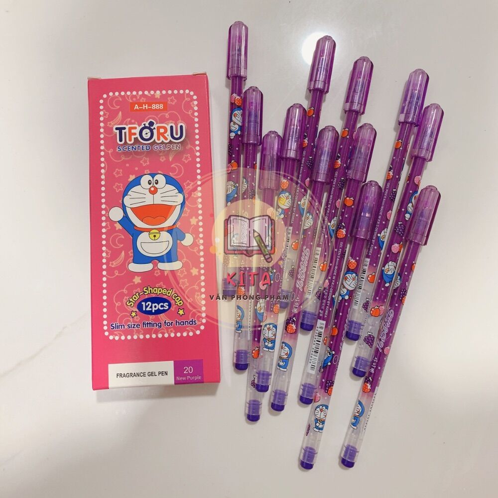 Bút gel nho mực tím, xanh (12cây/hộp)