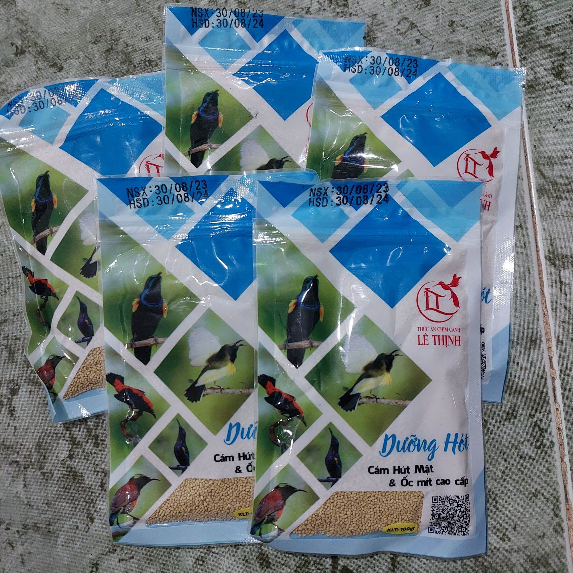 Cám cao cấp cho chim hút mật, ốc mít Lê Thịnh (Dưỡng hót).  2 bịt/50k