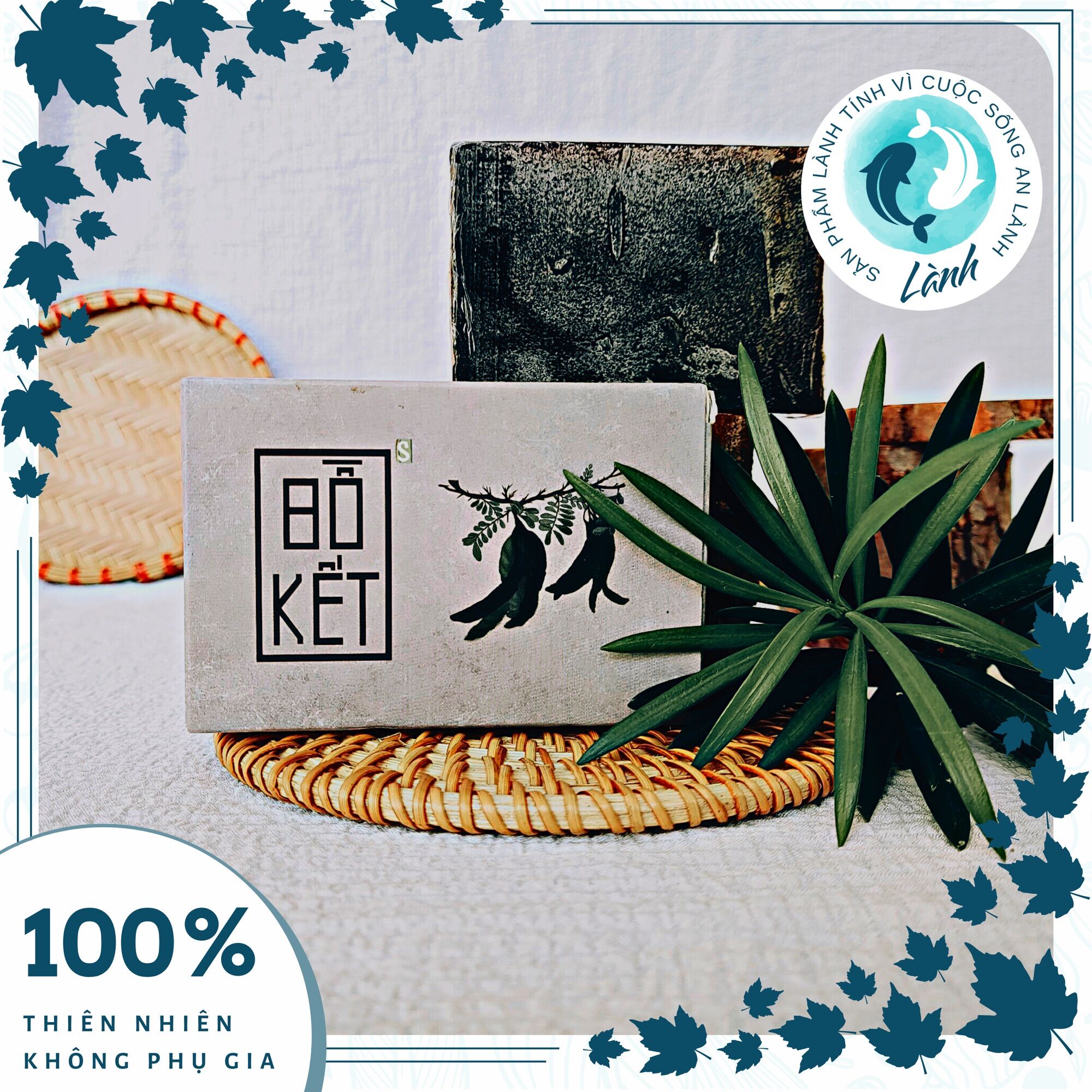 Xà phòng Bồ Kết Sinh Dược 100gr (Xà bông handmade thảo dược thiên nhiên) - Lành Shop