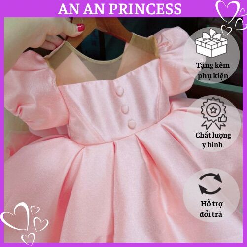 Đầm tiểu thư mẫu mới chất tafta sang chảnh full màu cho bé 7-26kg