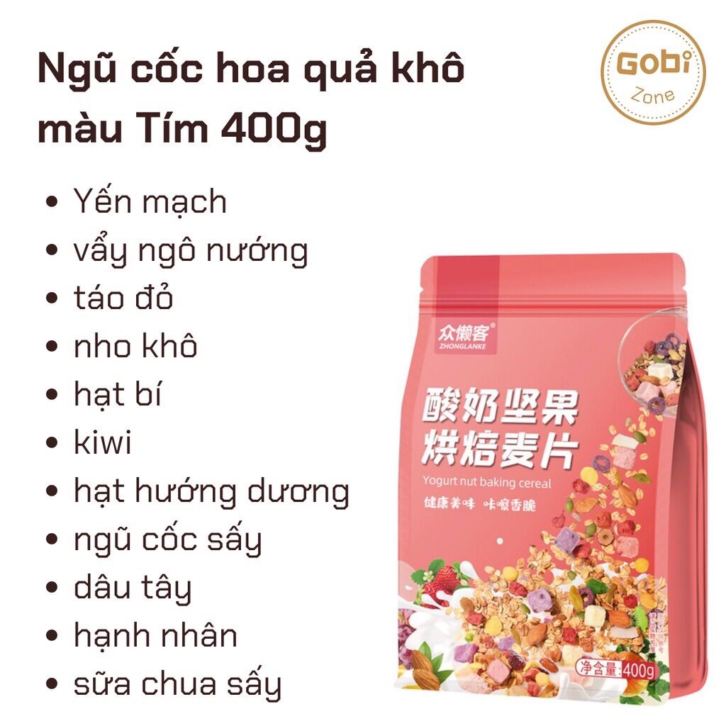combo 3 gói ngủ cốc sữa chua ( hồng tím vàng )