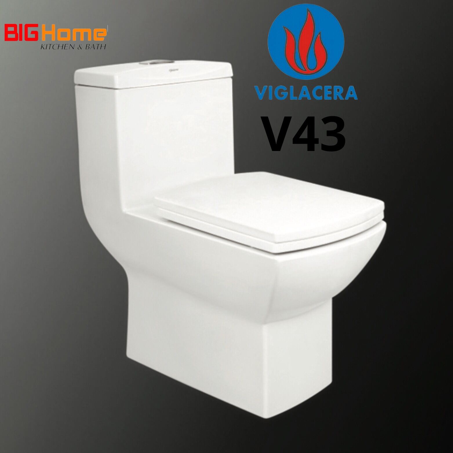 Nắp đậy Bồn Cầu Một Khối Viglacera V43- Nắp vuông đóng Êm kt 345x430mm ( Rộng x Dài) [ Hàng Nhập Khẩu]