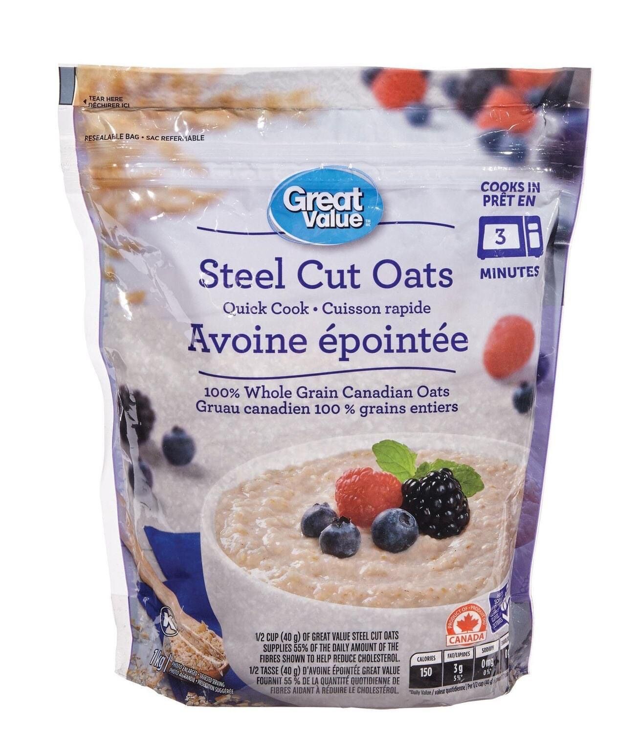 Yến mạch trái cây nguyên cám Hữu Cơ Great Value 1kg (Canada)