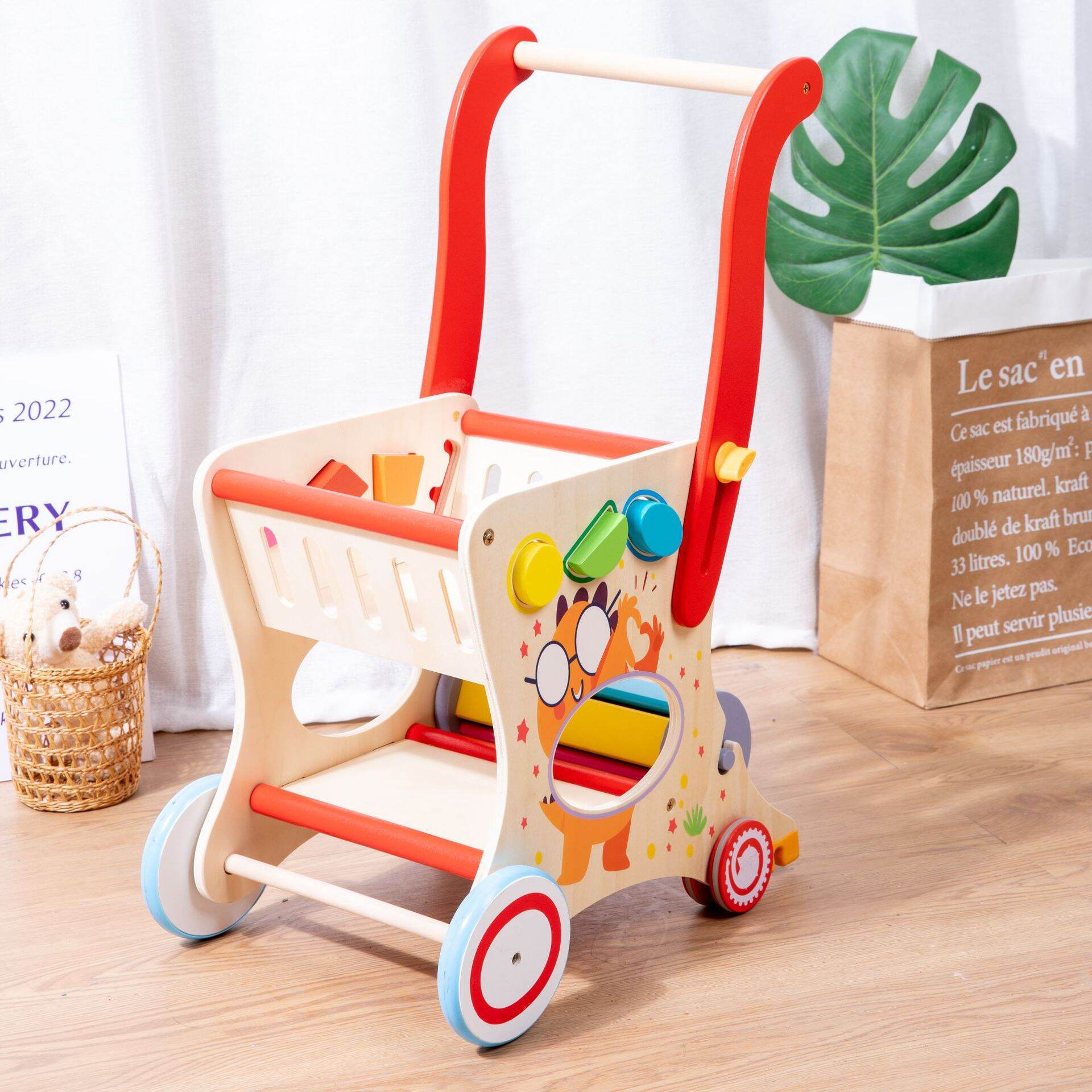 Xe Đẩy Gỗ Đa Năng Cho Bé 1-3 Tuổi