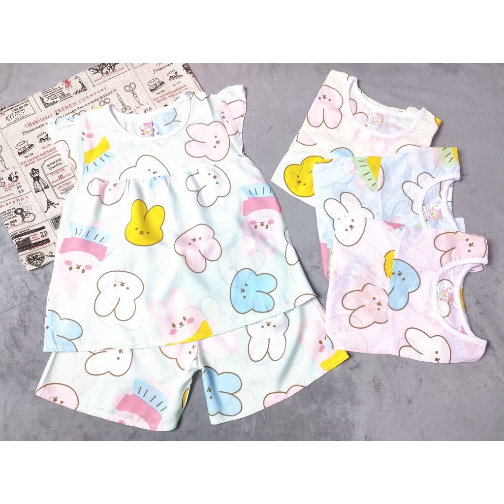 combo 5 bộ bé gái ngắn , chất vải tole lanh thấm hút giao ngẫu nhiên nhiều màu mẫu
