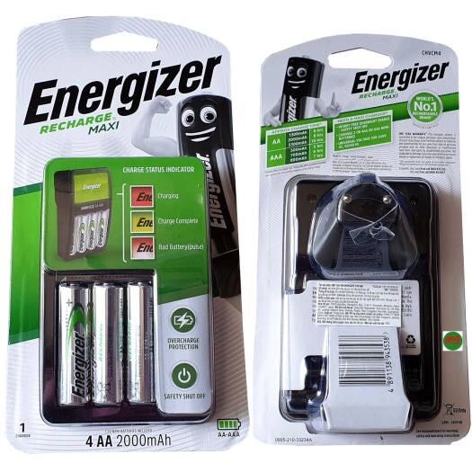 Bộ máy Sạc Pin AA - AAA ENERGIZER kèm 4 viên pin sạc AA 2000 mAh