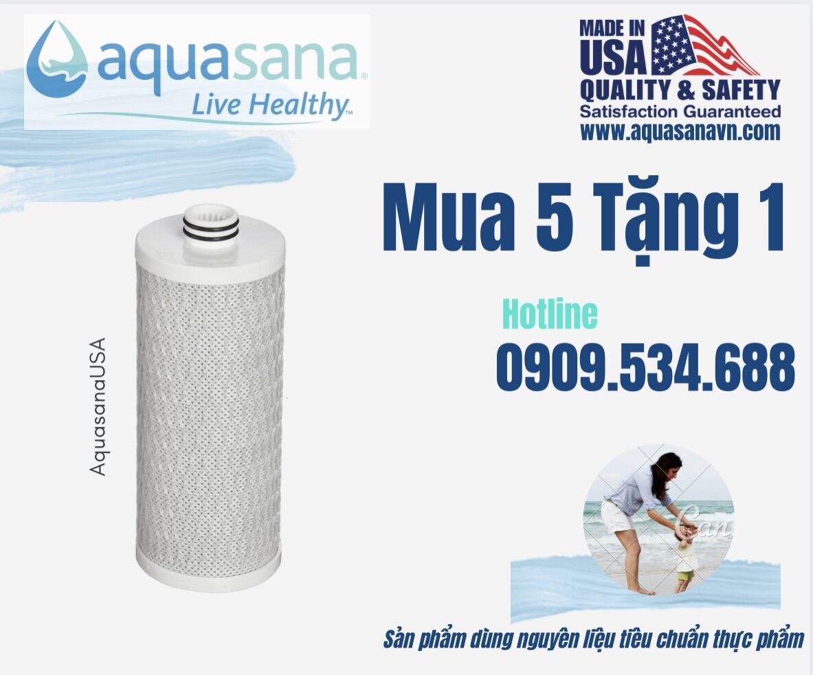 Freeship + Quà HMTS Group Lõi lọc máy lọc nước để bàn 1 cái - Aquasana USA