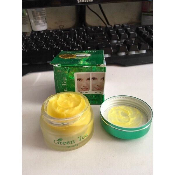 kem trắng da trà xanh Green tea