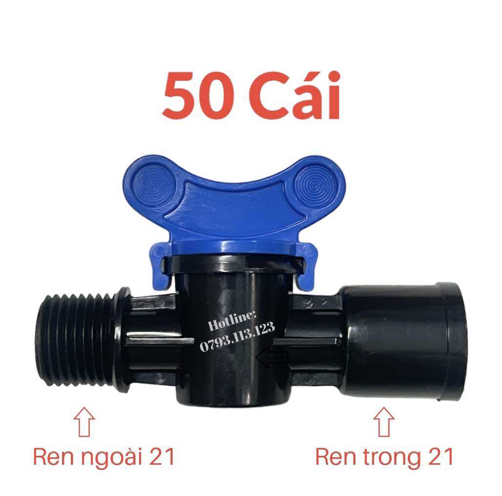 Bộ 50 Van khoá nước, chỉnh áp ren ngoài 21 ren trong 21
