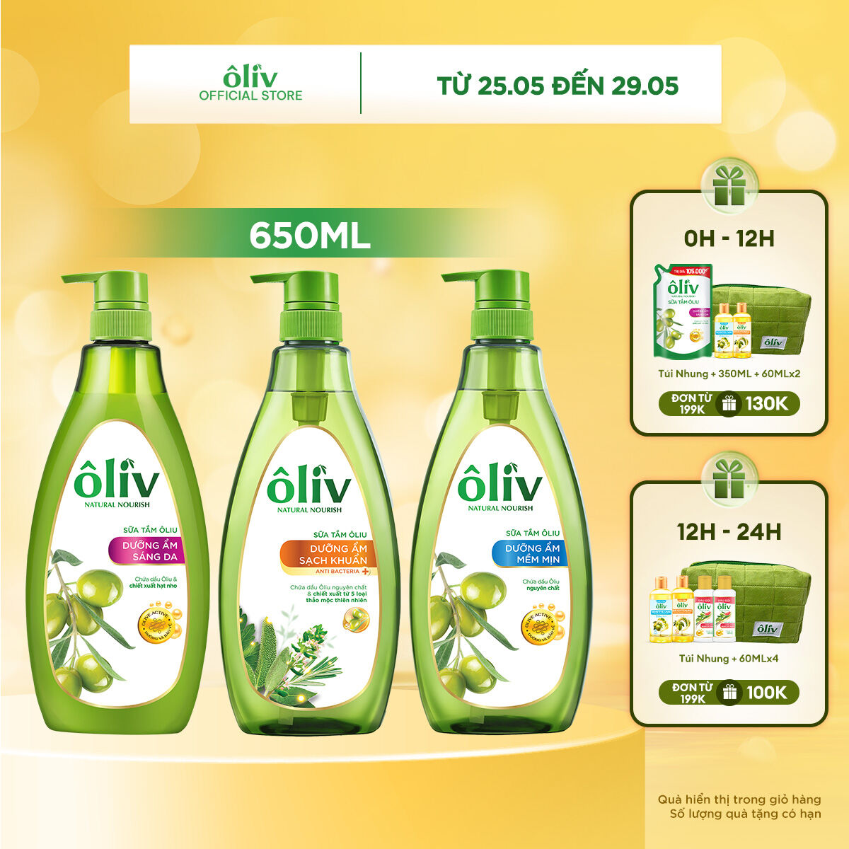 Sữa Tắm Ôliv Dưỡng Ẩm 650ML
