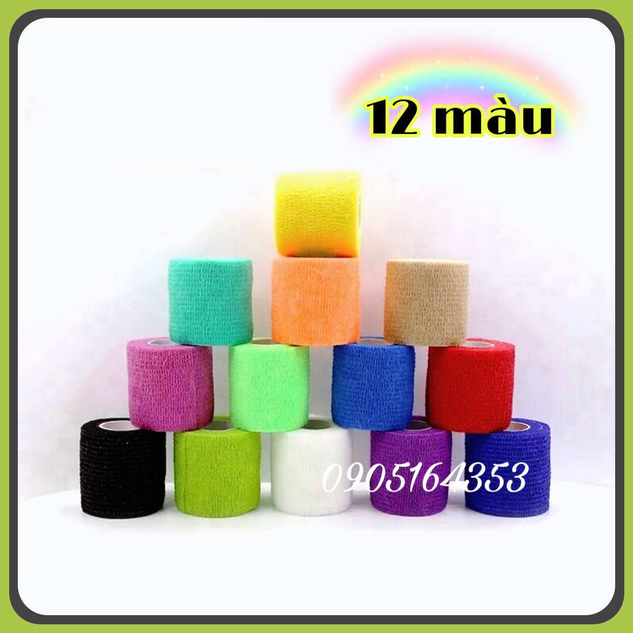 Combo 10 băng cao su non, băng cuốn tự dính, băng keo thể thao nhiều kích cỡ