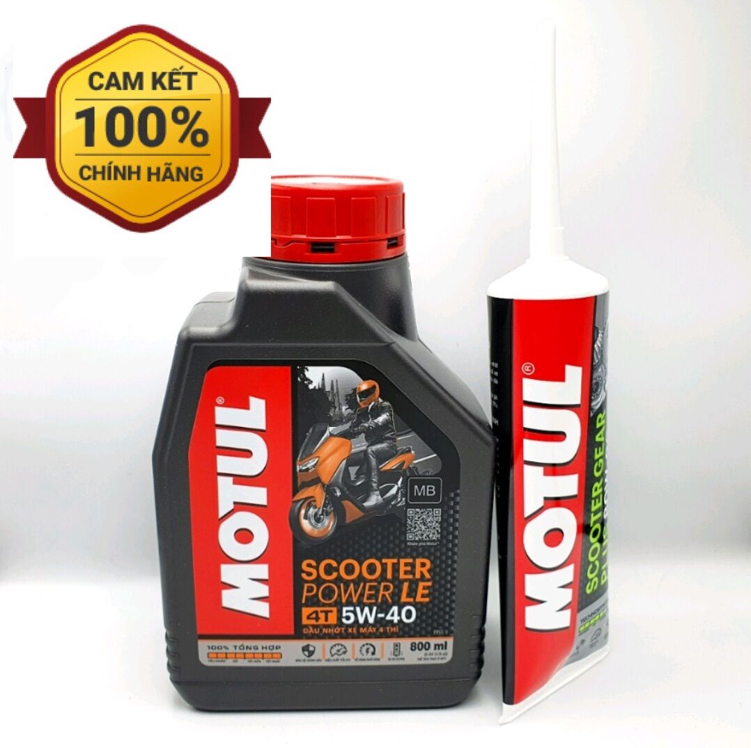[TẶNG bọc thẻ ATM] Combo nhớt xe máy, xe tay ga Motul Scooter Power LE 5W40 (0.8L), Nhớt tổng hợp, hàng đúng chuẩn, thời gian thay nhớt đến 3000km