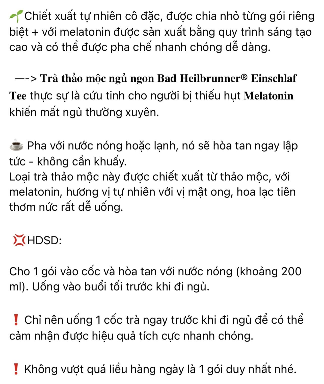Trà thảo mộc giúp ngủ ngon 10 gói - Hàng Đức