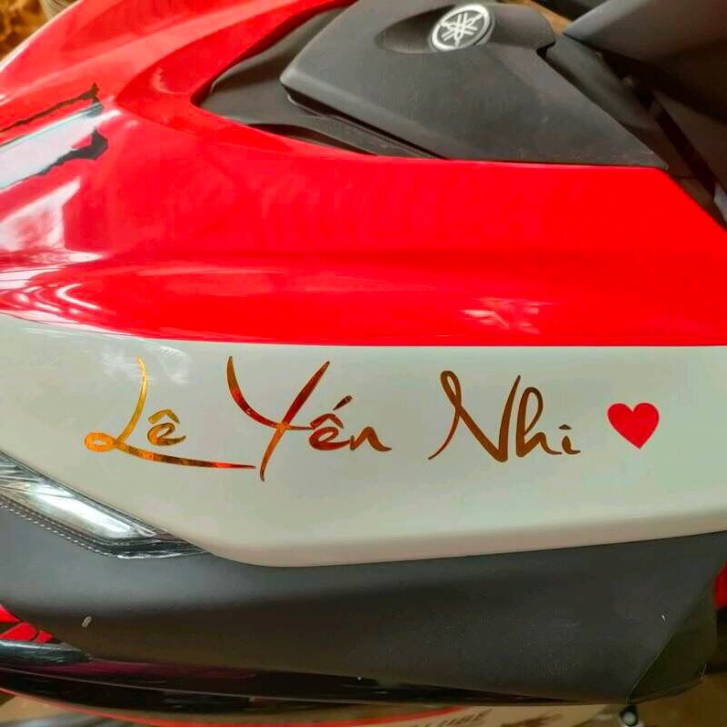 Tem dán xe theo tên chữ ký dán xe