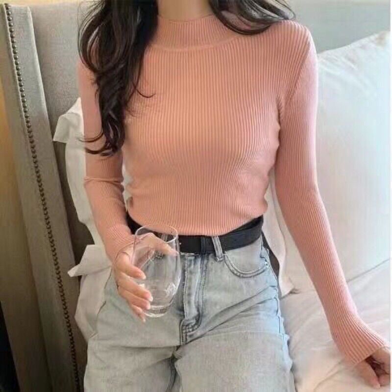 Áo len cổ 3 phân chất len tăm cực đẹp AL08