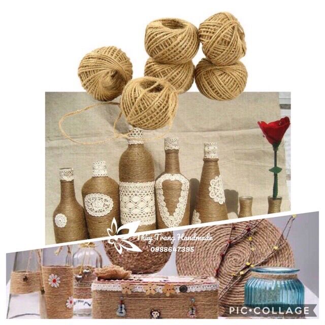Cuộn 20m dây cói, dây thừng cỡ 2mm làm đồ handmade