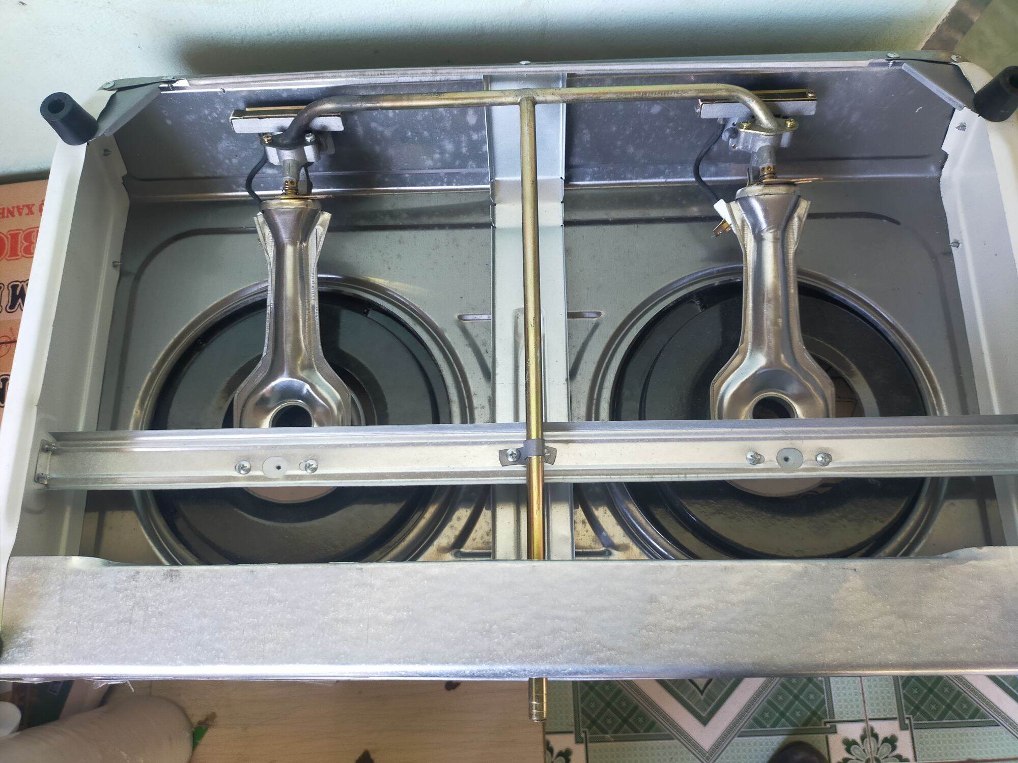 Bếp Gas đôi mặt inox