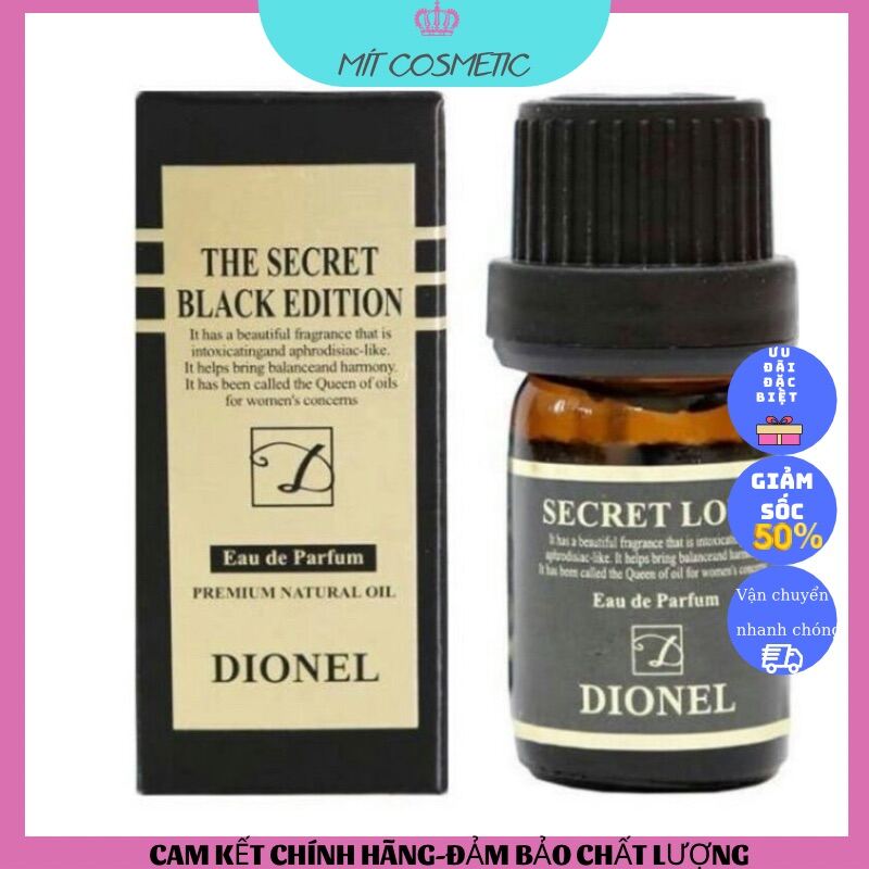 Nước hoa vùng kín Dionel Secret Love Black Edition cao cấp mùi hương chuẩn độ lưu thơm cực tốt 5ml