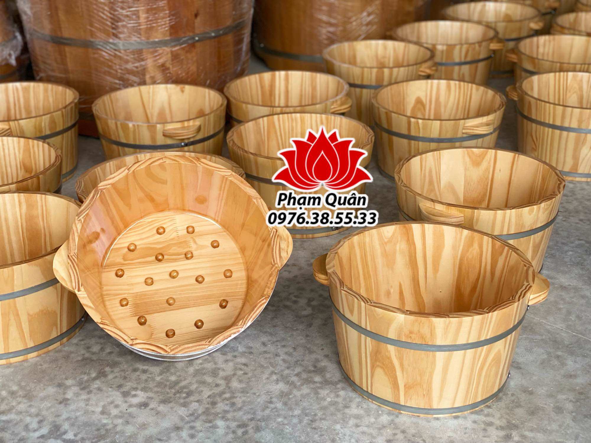 Chậu gỗ ngâm chân, chậu ngâm chân gỗ thông