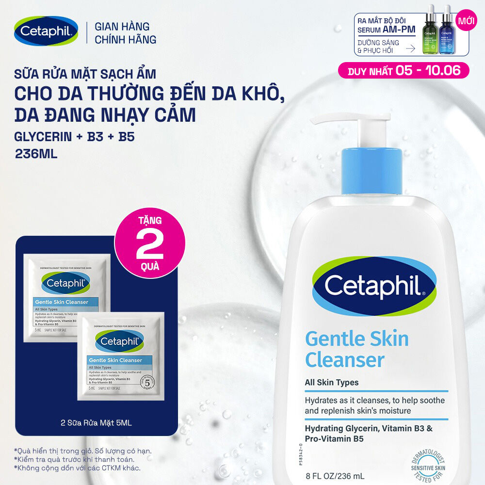 Sữa rửa mặt dịu lành cho da nhạy cảm Cetaphil Gentle Skin Cleanser 236ml