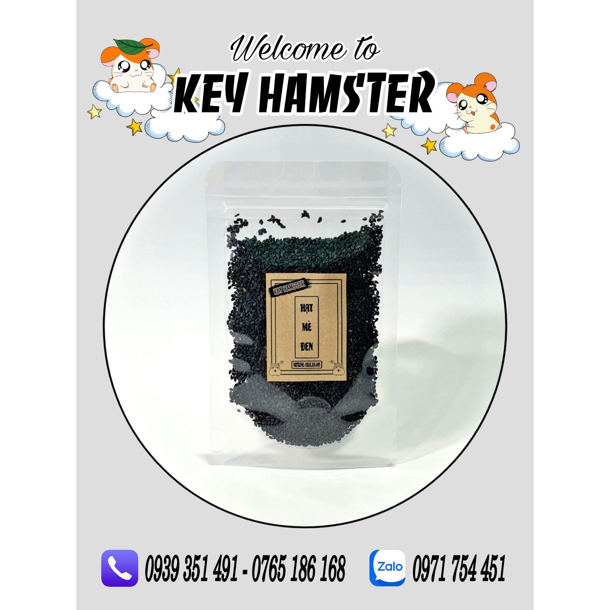 Hạt mè đen - dày lông, mượt lông hamster.