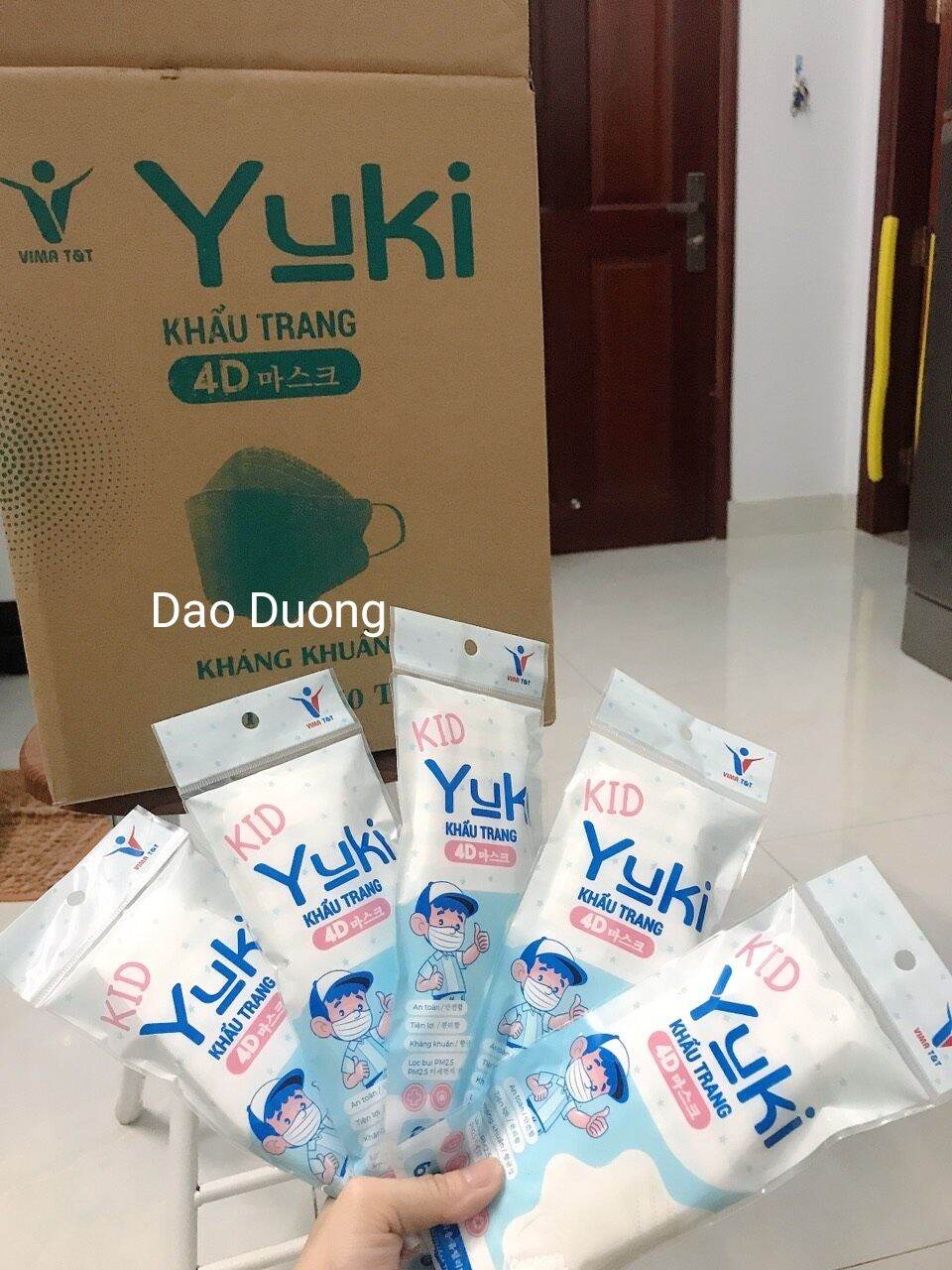 [HCM]  khẩu trang 4D Yoki (Yuki) trẻ em 6cái/bịch trắng