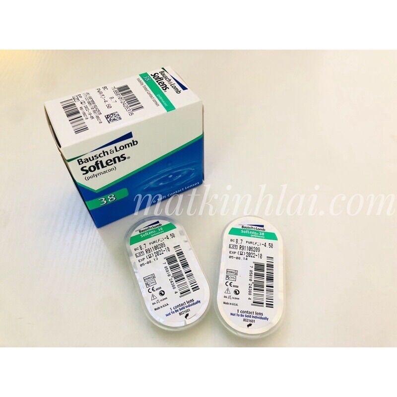 (1 chiếc) Contact lenses cận Soflens 38 Bausch & Lomb dùng 3 tháng (Usa)