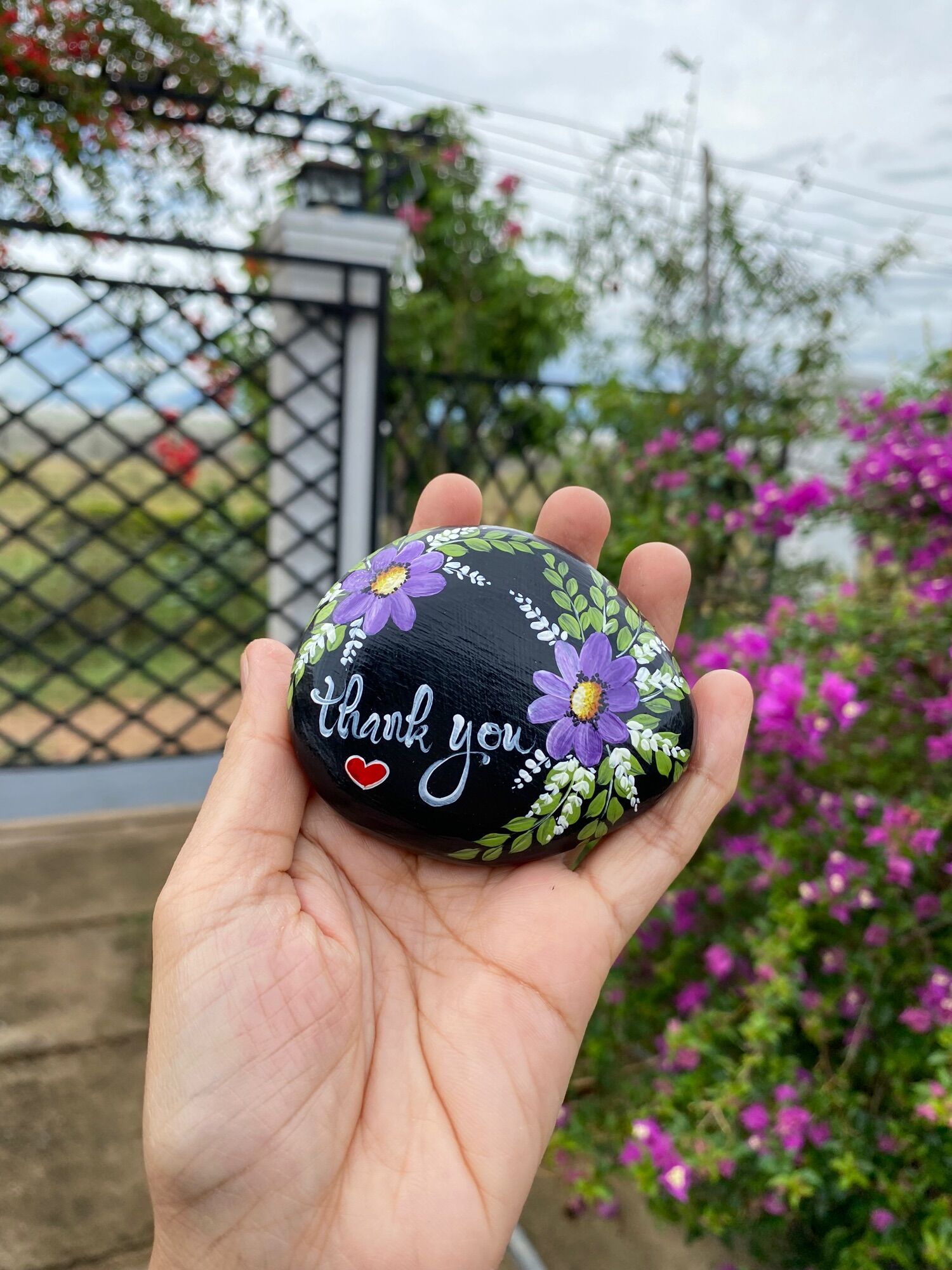 Hòn đá biết ơn mẫu Thank you tặng kèm túi voan dây rút siêu xinh