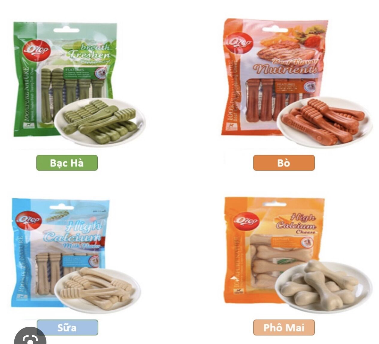 XƯƠNG ORGO 4 VỊ CHO CHÓ