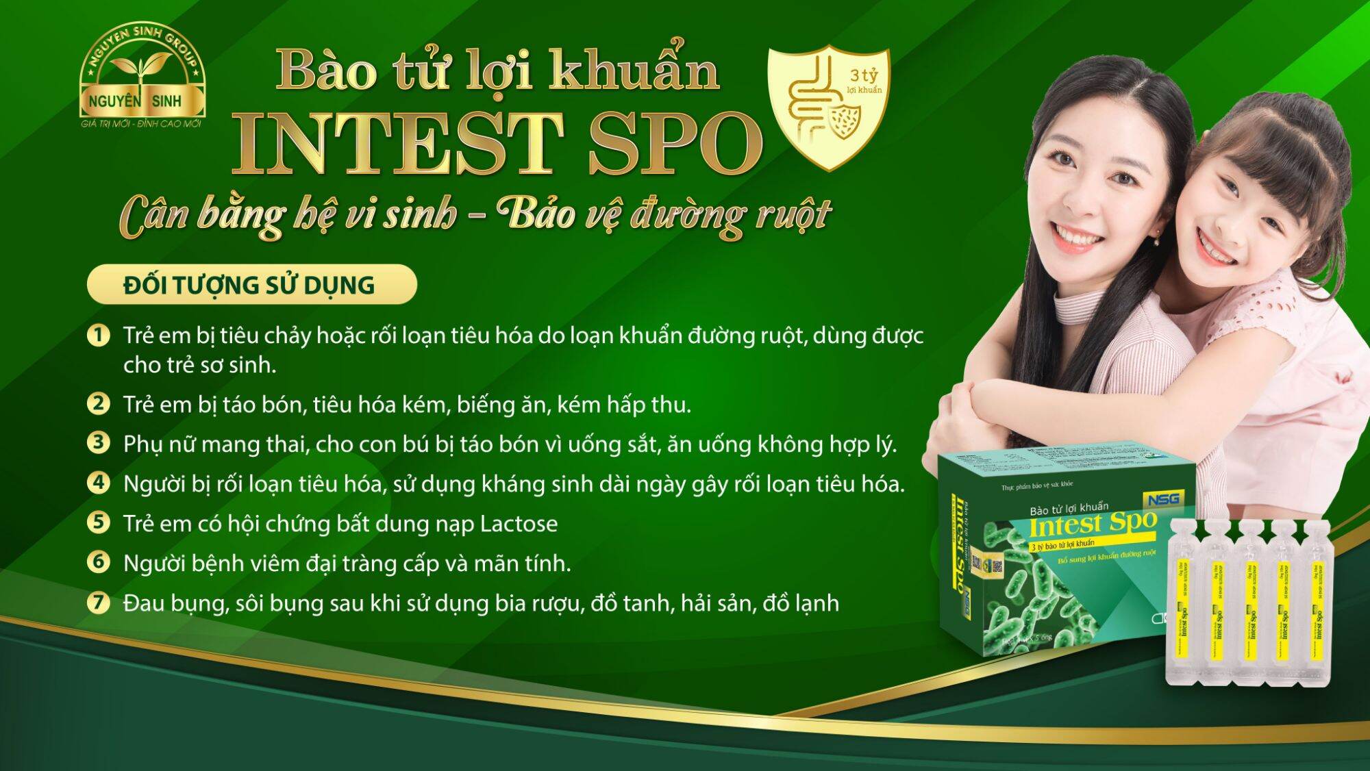 Thực phẩm bảo vệ sức khoẻ – Bào tử lợi khuẩn Intest Spo NSG
