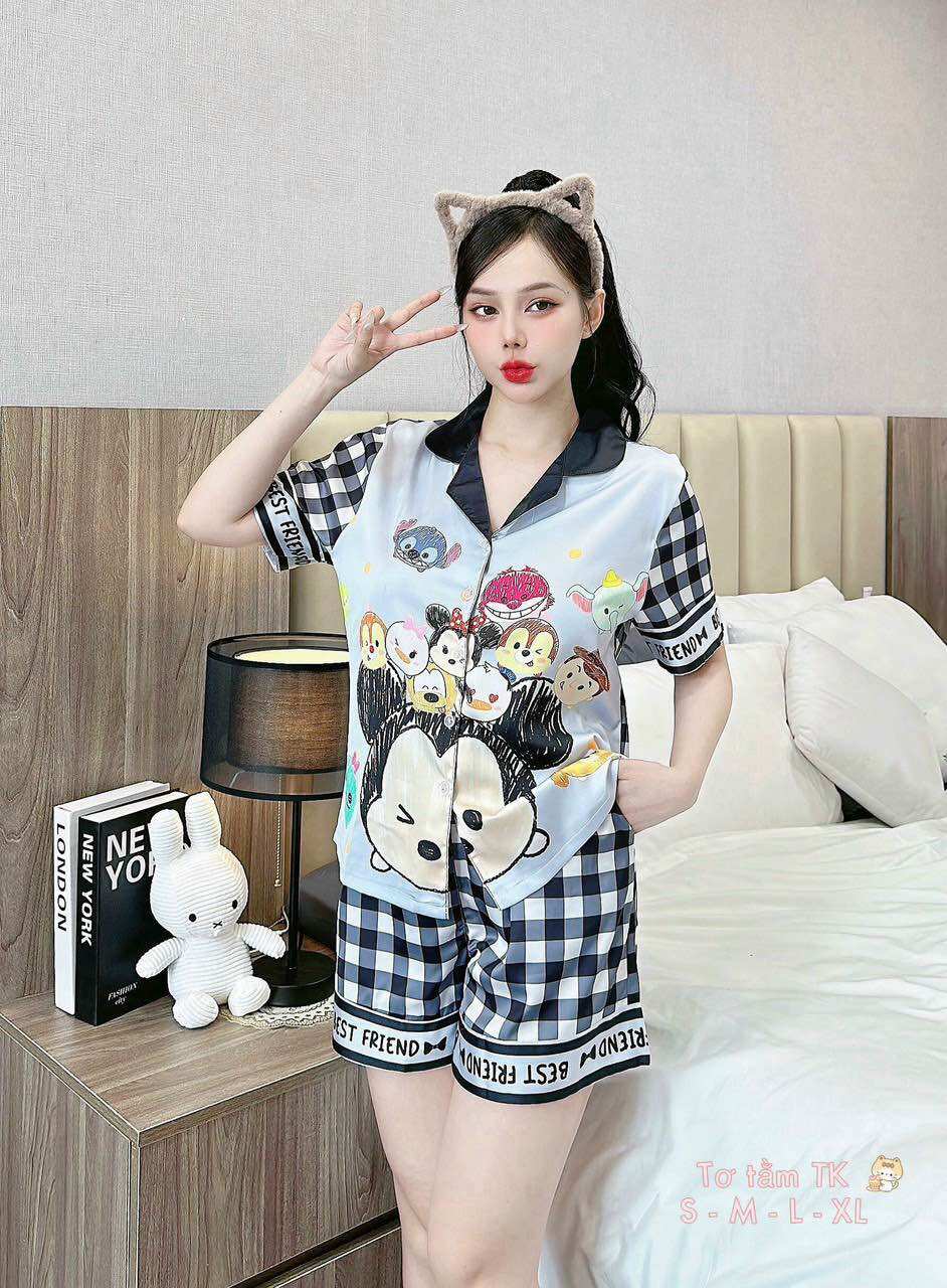 Đồ ngủ Pijama lụa Tơ Tằm TK5D-Đùi