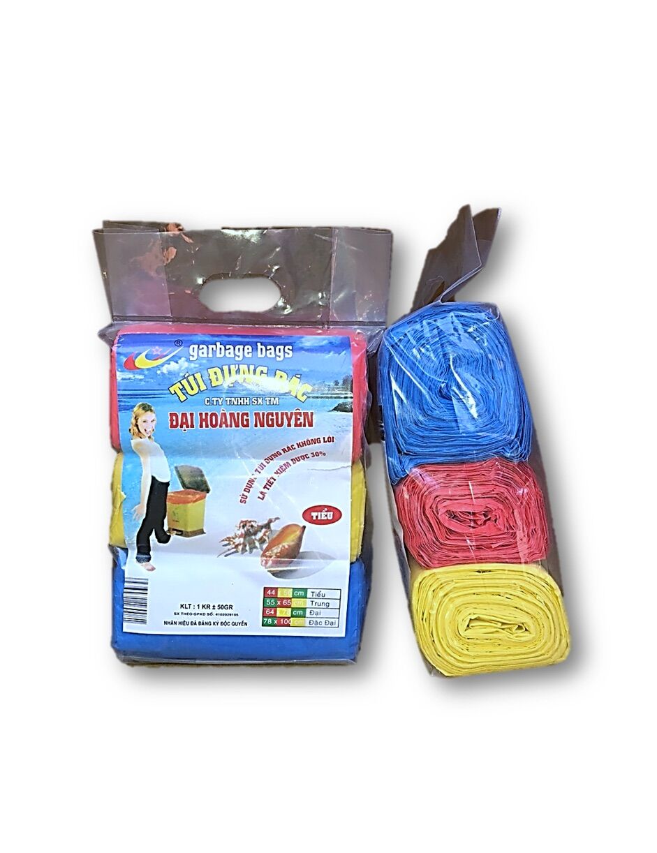 1 kg bao rác gồm 3 cuộn 3 màu cỡ tiểu
