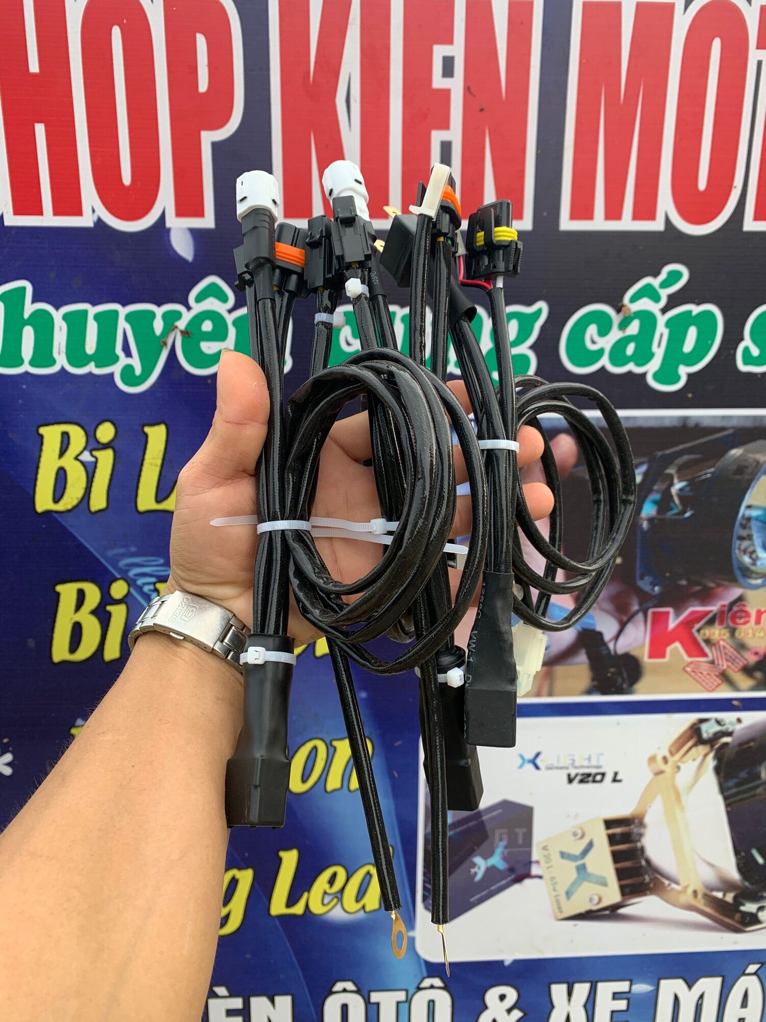 Bộ dây nguồn độ bi cầu xenon cao cấp ex150 2020 giá 1 bộ