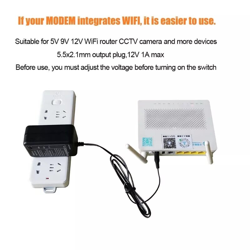 Sạc dự phòng cho Wifi thích hợp chuyển nguồn 220V ra 5V 9V 12V UPS mini