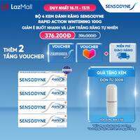 Bộ 4 Kem đánh răng SENSODYNE Rapid Action Whitening 100g giúp giảm ê buốt nhanh và làm trắng răng tự nhiên