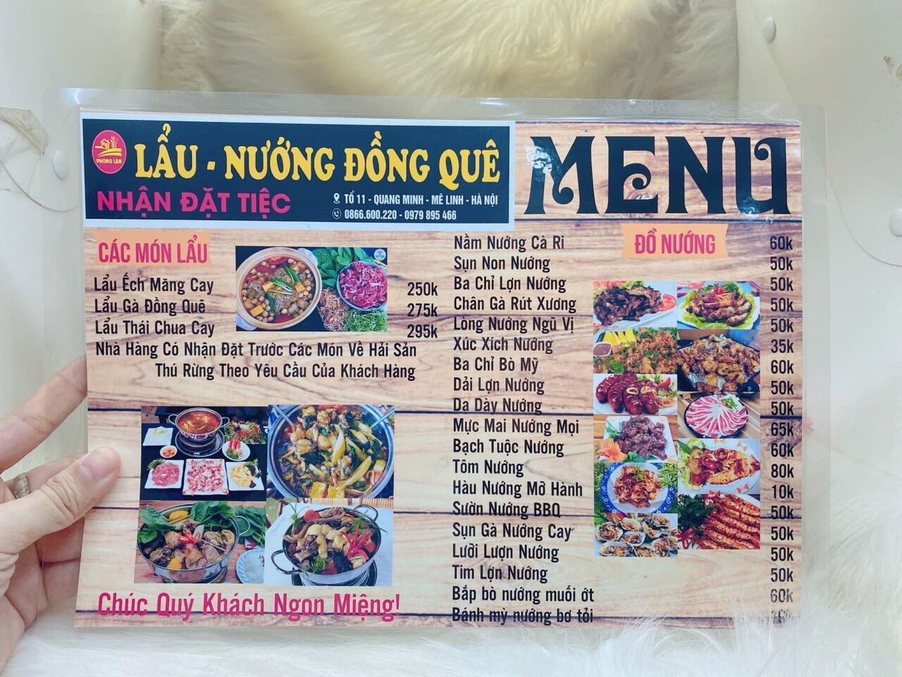 MENU GIẤY ÉP PLASTIC IN THEO YÊU CẦU