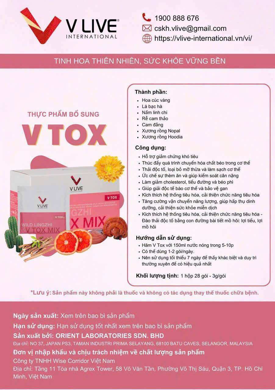 V- Tok Vlive Thải Độc Cơ Thể 28 Gói