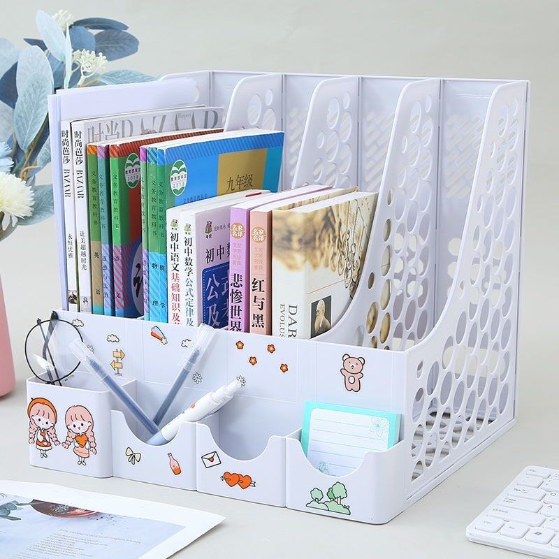 Kệ đựng tài liệu văn phòng - khay đựng tài liệu để bàn 4 ngăn xinh xắn - văn phòng phẩm - HOKAMI STORE