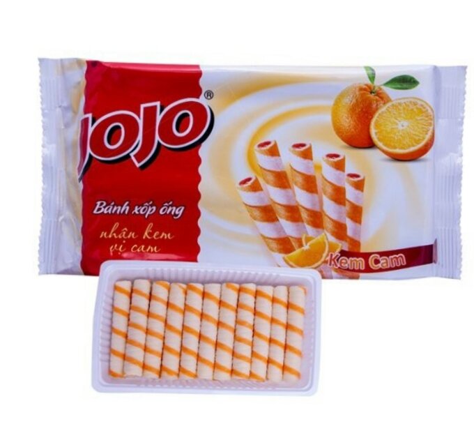 Com bô 5 hộp bánh xốp ống nhân cam 120g ăn vặt